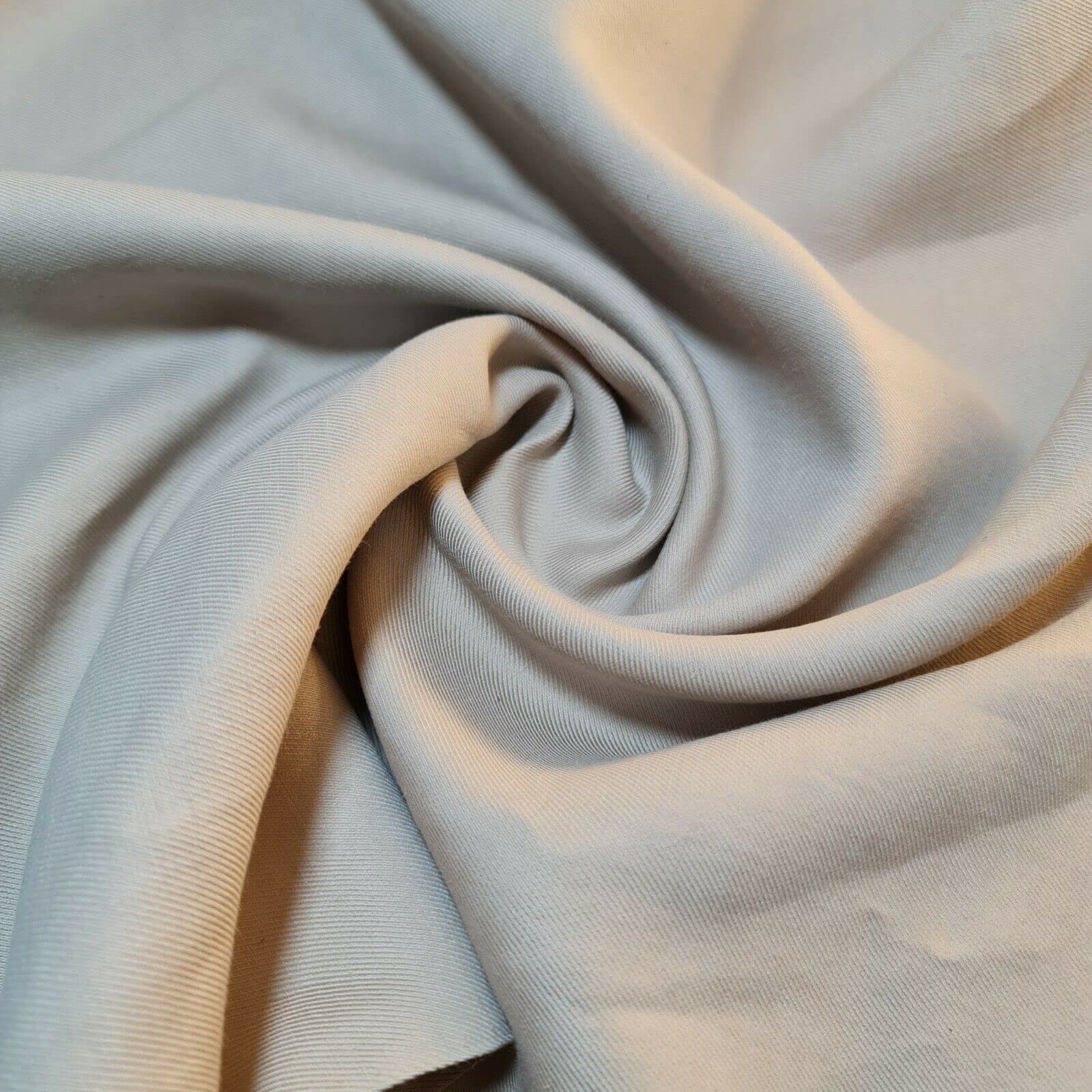 Plain Thick 100% Cotton Drill Workwear Twill Fabric 150 cm Wide (Stone, 1 Meter)