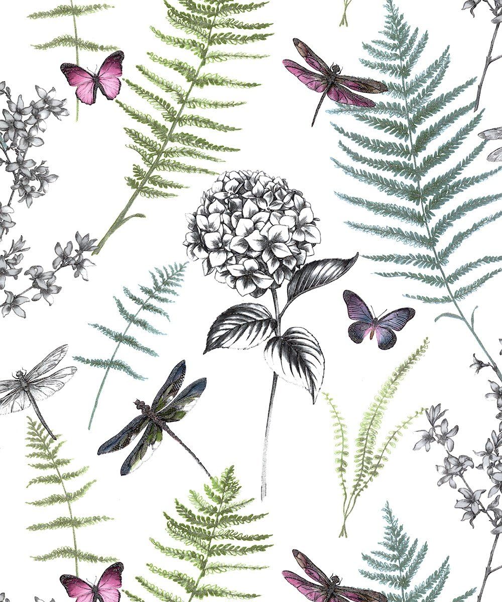 Arthouse Wallpaper Botanical Dragonfly Green 699704 Full Roll Amazon