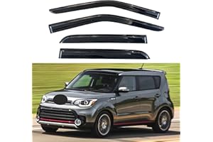 KPY Window Visor Compatible with Kia Soul 2014-2019, 4PC Rain Guard Side Window Vent Deflectors Tape-On Mugen Style, 2014 2015 2016 2017 2018 2019