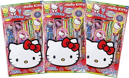 Amazon 線香花火も入っています ハローキティ 花火セット 手持ち花火 3セット 手持ち花火 おもちゃ