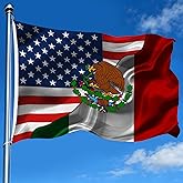 Kdasiu Mexico Mexican And American America Usa Michoacan Flags 2x3 Ft Double-Sided Printed With 2 Brass Grommets Indoor Outdoor Decorative Banner 2x3 Foot National Flag For Outside