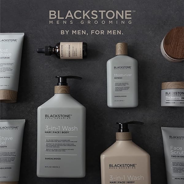 BLACKSTONE MEN’S GROOMING POST SHAVE MOISTURIZER WITH TEA TREE OIL, SHEA BUTTER, VITAMIN E, & ALOE | SOOTHING COOLING BALM | & PARABEN FREE | SANDALWOOD (6 OZ)