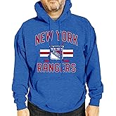 Wright & Ditson Adult NHL Faceoff Hockey Fleece Hooded Sweatshirt- Jersey Stripe - Soft Unisex Hoodie - Tag-Less Comfort