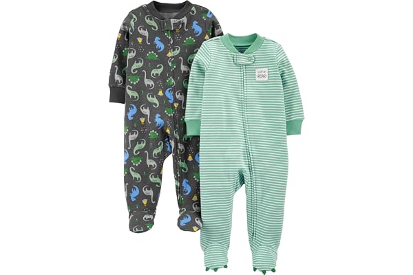 Simple Joys by Carter's Baby-Boys 2-Pack 2-Way Zip Cotton Footed Sleep and PlayBaby and Toddler Sleepers