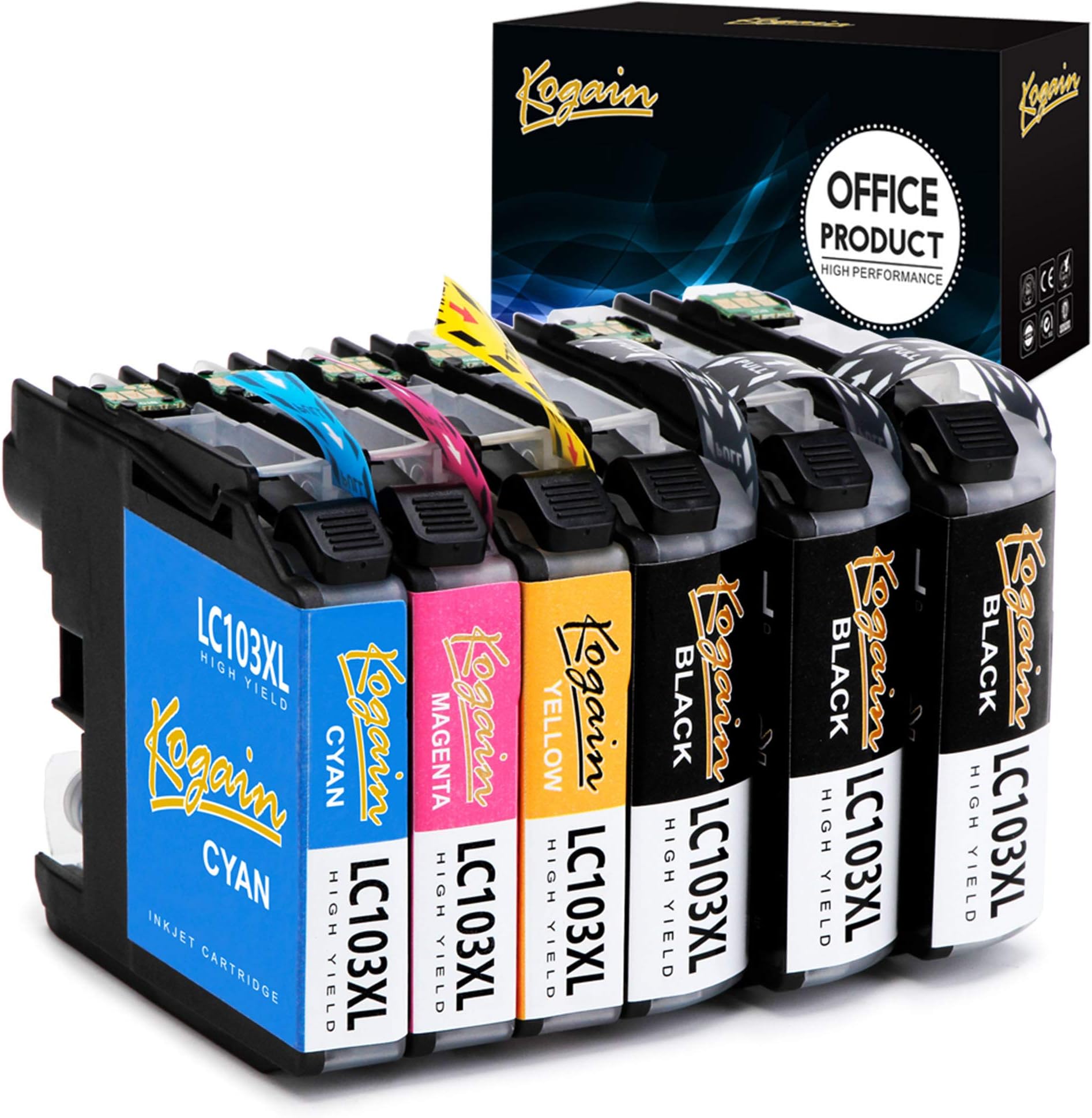 Kogain Compatible Ink Cartridge Replacement for Brother LC103 LC103XL, Work with Brother MFC-J870DW MFC-J450DW MFC-J470DW MFC-J6720DW Printer