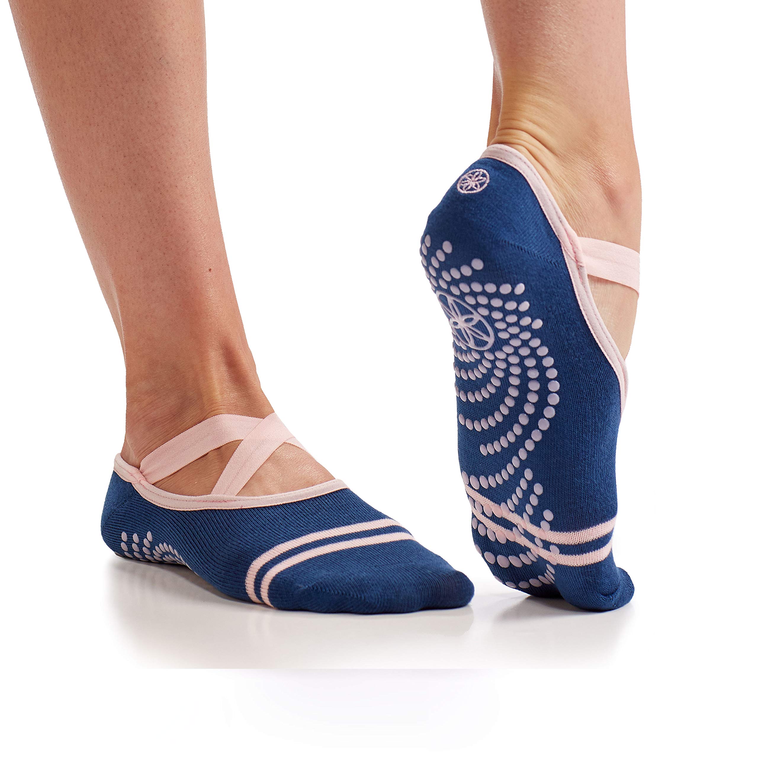 Photo 1 of Gaiam Yoga Barre Socks - Grippy Non Slip Sticky Toe Grip Accessories for Women & Men - Pure Barre, Hot Yoga, Pilates, Ballet, Dance, Home - Indigo