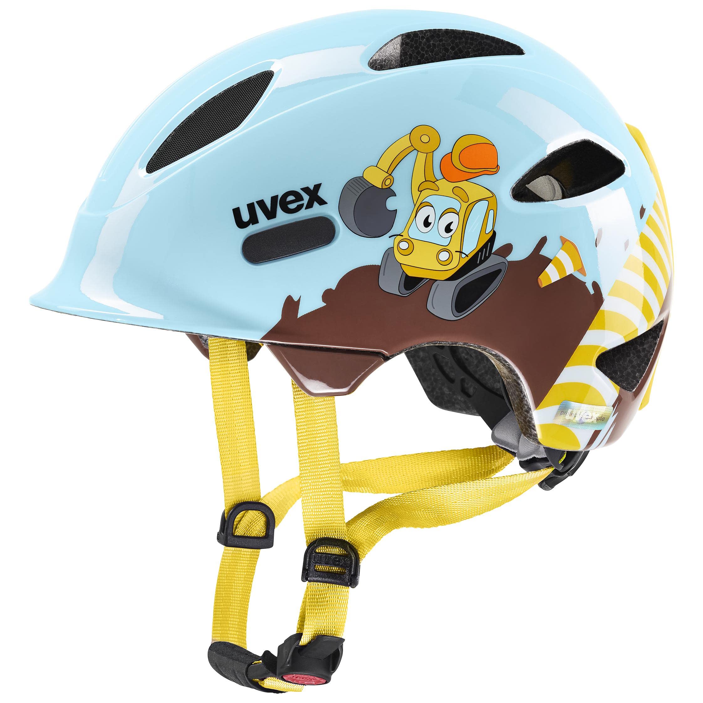 uvex Oyo Style - Lightweight Kids Bike Helmet for Children - Individual Fit - Upgradeable with an LED Light - Digger Cloud - 45-50 cm