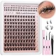 ALICE Wispy Lash Clusters Kit Cluster Eyelash Extension Kit 6-18mm Volume Lash Extensions Kit CD-Curly Individual Lashes Kit with Bottom Lashes Bond and Seal DIY at Home
