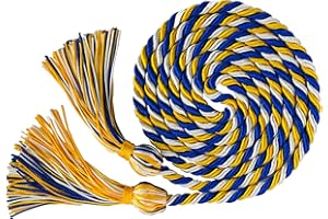GraduatePro Graduation Honor Cord with Tassel 68" Long for Bachelor Gown Master Doctoral Royal Blue/Gold/White