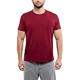 X RAY Mens Crew Neck T Shirts, Soft Cotton Slim Fit Short Sleeve Stretch Crewneck Basic Tees for Men, Cranberry, Large