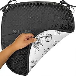 Ambesonne Black and White Chair Seating Cushion Set