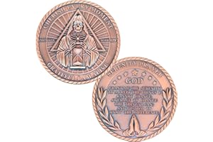 F4GODWAR Serenity Prayer Memento Mori Coin - Metal Skull Sobriety and Encouragement Challenge Coin - Memento Vivere Reminder Token - Stoic Reminder Accessories for Daily Stoic Practice