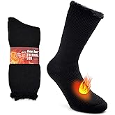 Socks Daze 1/2 Pack Men's Winter Warm Thermal Socks Women's Crew Thick Insulated Heated Boot Socks for Hiking Skiing