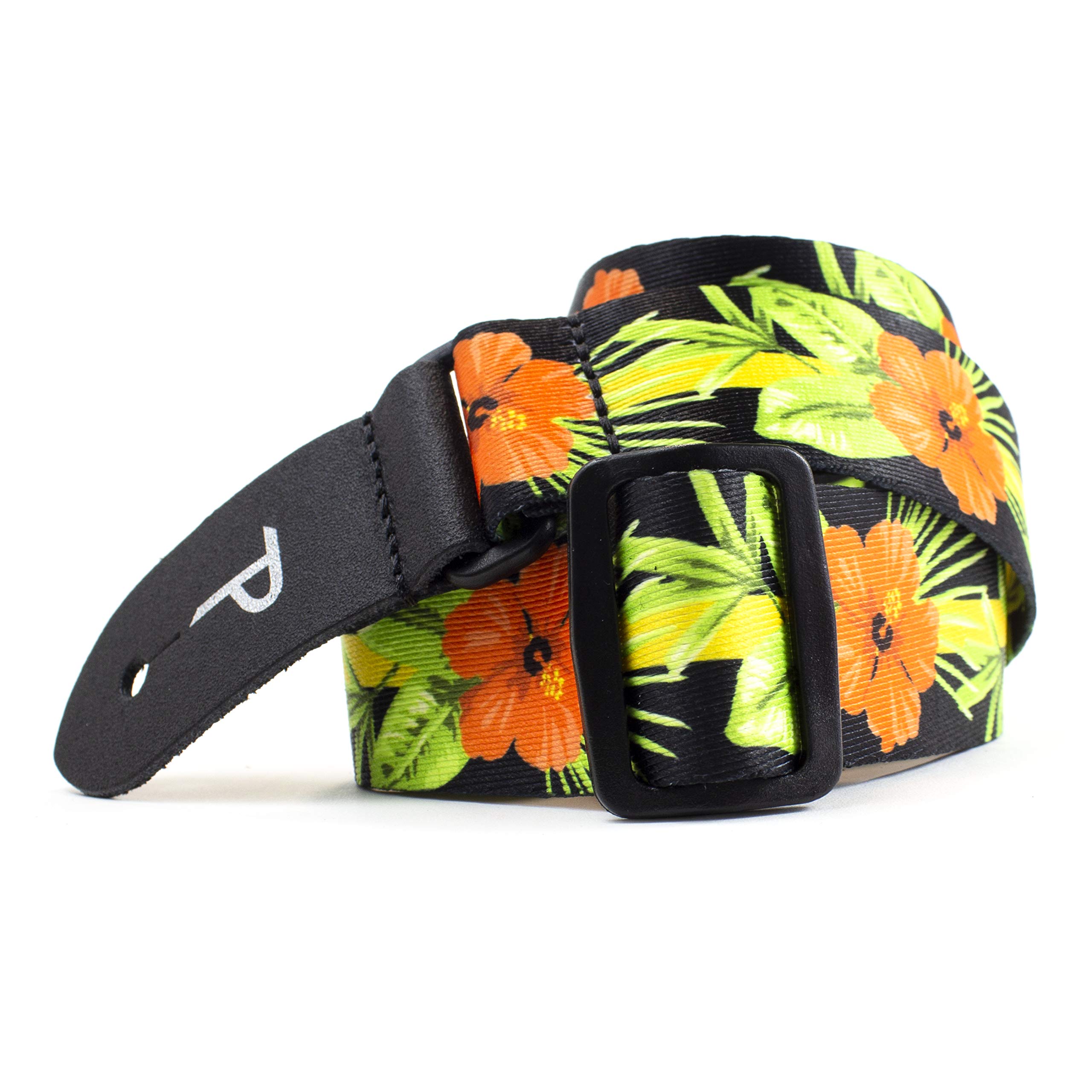 Perri’s Leathers Ltd. - Ukulele Strap – Polyester – Hibiscus – Red - Adjustable - Made in Canada (UKLPCP-7092)