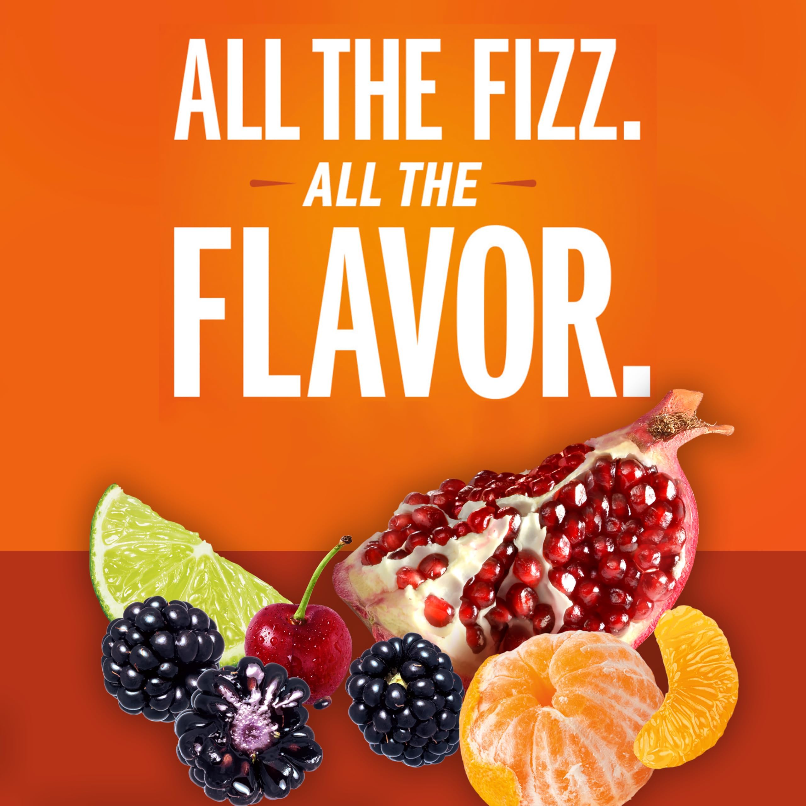 IZZE Sparkling Juice Beverage Blend, Sunset Variety Pack, Clementine, Peach, Cherry Lime, Pomegranate, No Sugar Added, 8.4 Fl Oz (Pack of 24)