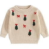 Amnnchya Baby Girl Boy Sweater Toddler Infant Newborn St Patricks Day Outfit Shamrock Knit Oversized Crewneck Pullover