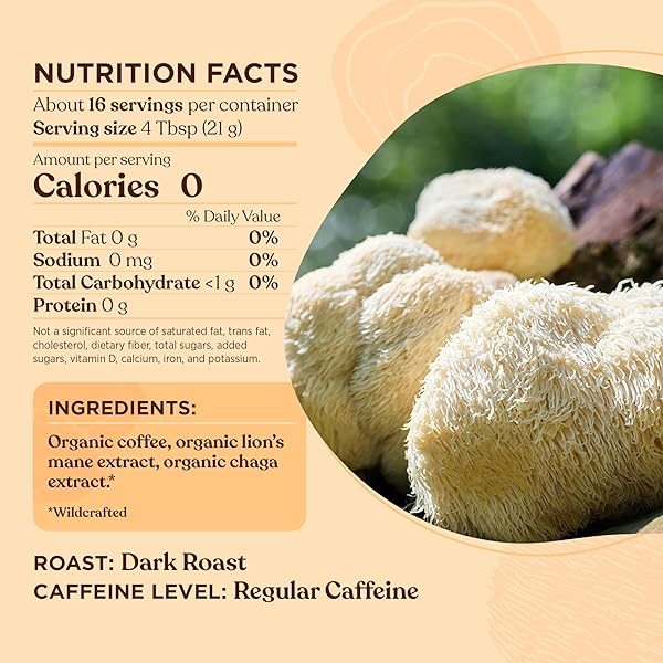 FOUR SIGMATIC FOCUS MUSHROOM COFFEE | ORGANIC GROUND COFFEE WITH LION’S MANE MUSHROOM AND CHAGA FOR BETTER FOCUS AND IMMUNE SUPPORT | 12OZ BAG