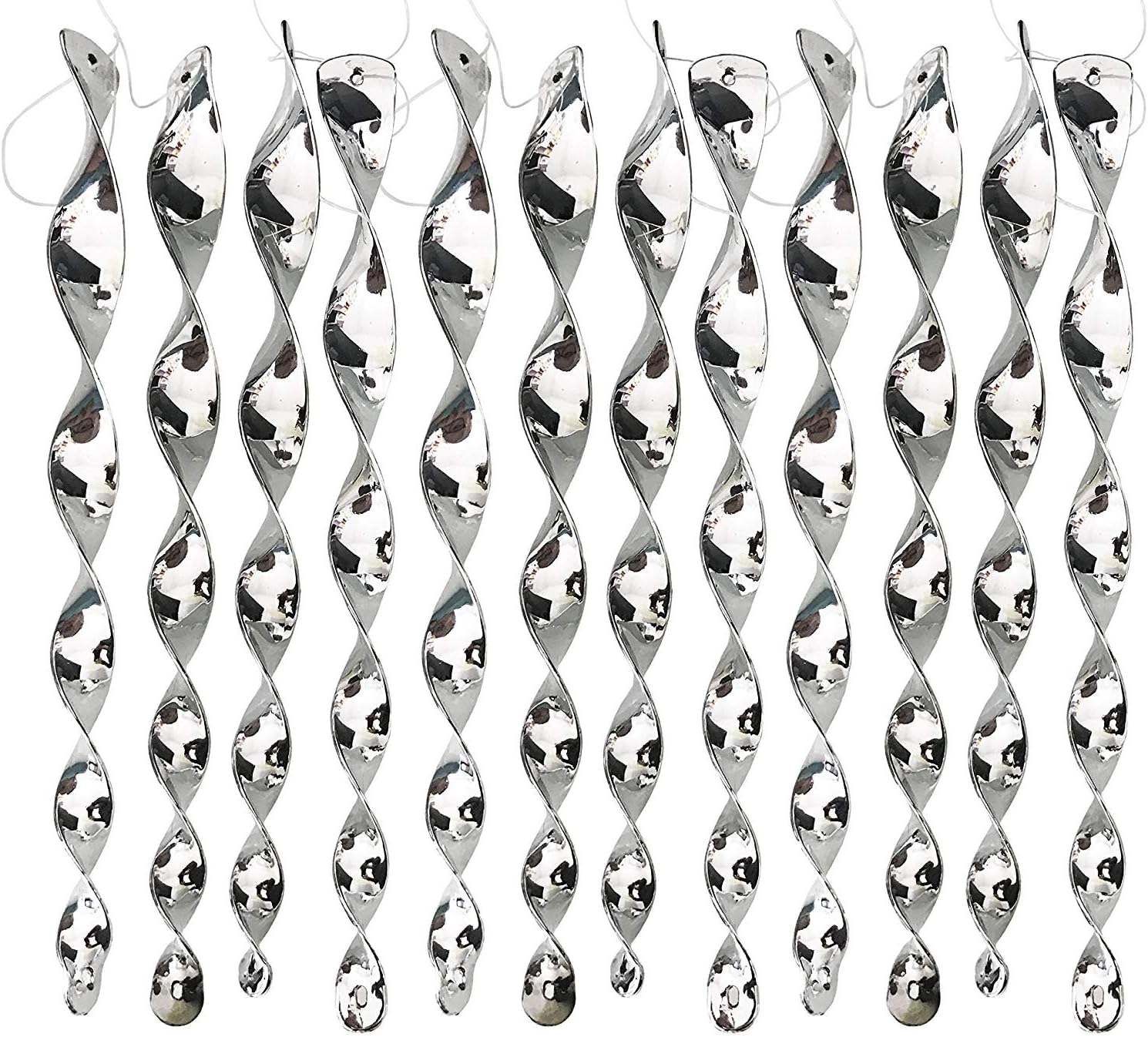 Lilly Bird Repellent Reflective Scare Rods - Ornamental Spiral Deterrent Control Device Effective and Attractive Hanging Bird Repellent 12 Pack