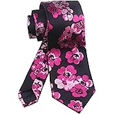Secdtie Men's Floral Ties Textured Cravat Luxury Formal Groomsmen Wedding Neckties
