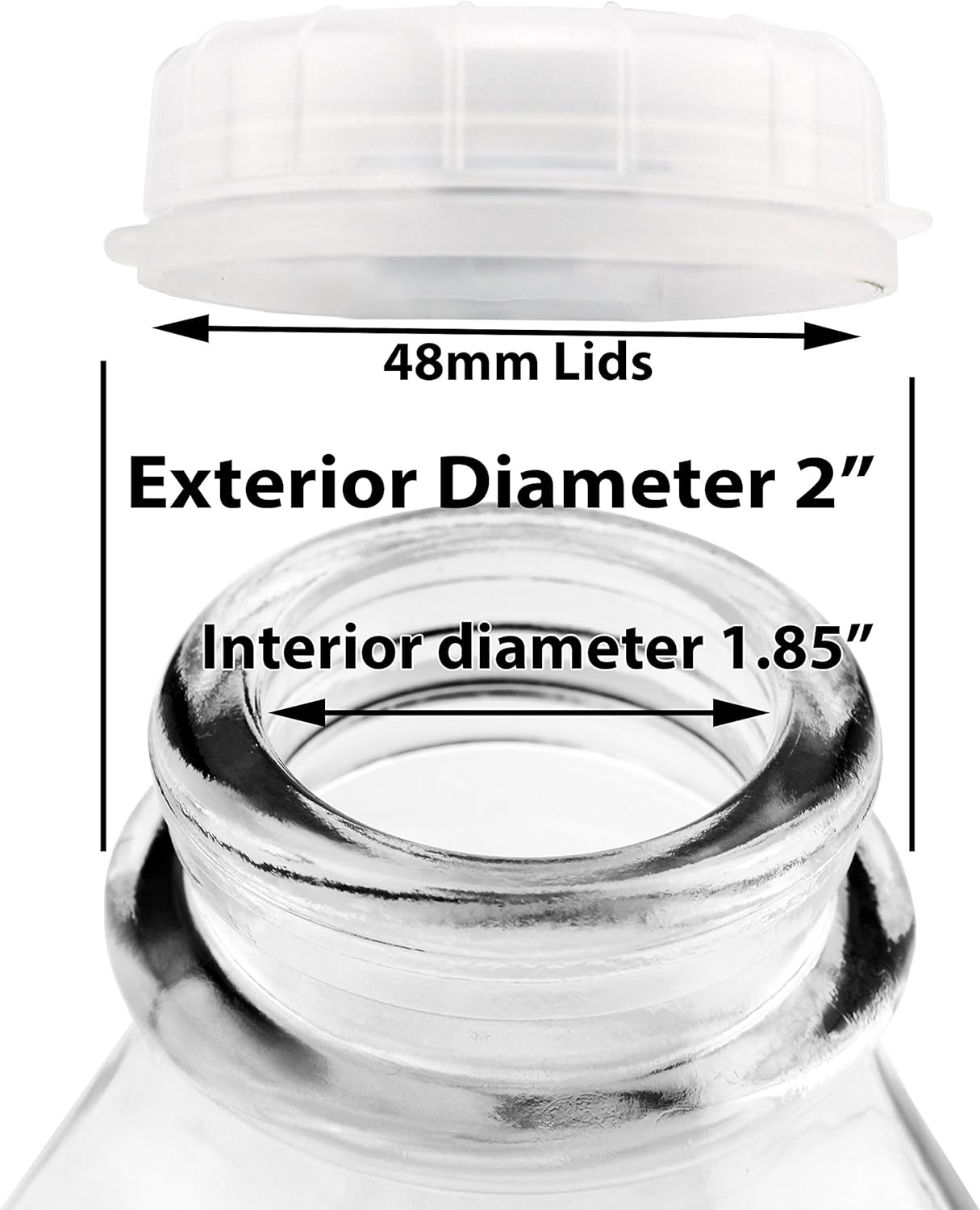 48 Mm Glas Milch Flasche Deckel 24er Pack Klare Sony Ersatz Kappen Fur Pint Quart Liter Zwei Quart Milch Flaschen Amazon De Kuche Haushalt