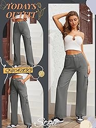 QYANGG High Waist Cargo Pants Women Stretch Baggy