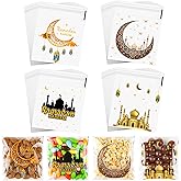 ZYLOP Ramadan Gift Bags – 100 PCS Ramadan Goodie Bags, Eid Mubarak Cellophane Treat Bags for Kids, Self Adhesive Clear Candy Bags for Eid Party Favors