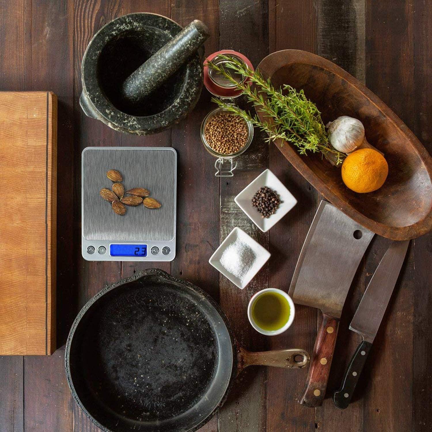 JOYIT Digital Kitchen Scale 500g/0.01g - Stainless Steel Cooking Food Scale, Coffee Scale with 2 Trays, LCD Display, Auto Off: Industrial & Scientific