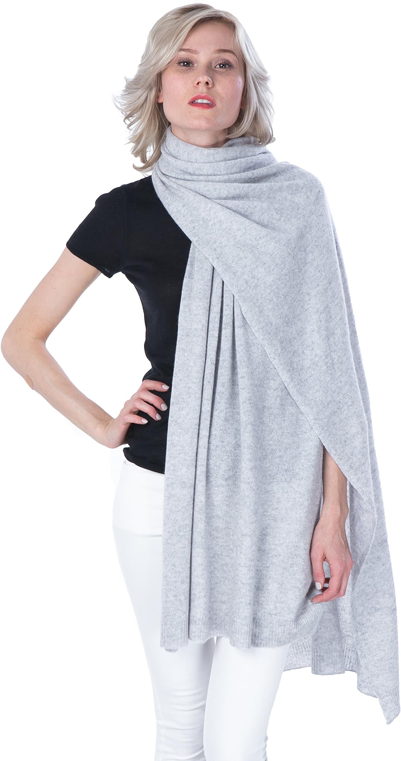 100% Pure Cashmere Wrap Shawl- Extra Large Stole Scarf for Woman by Cashmere 4 U