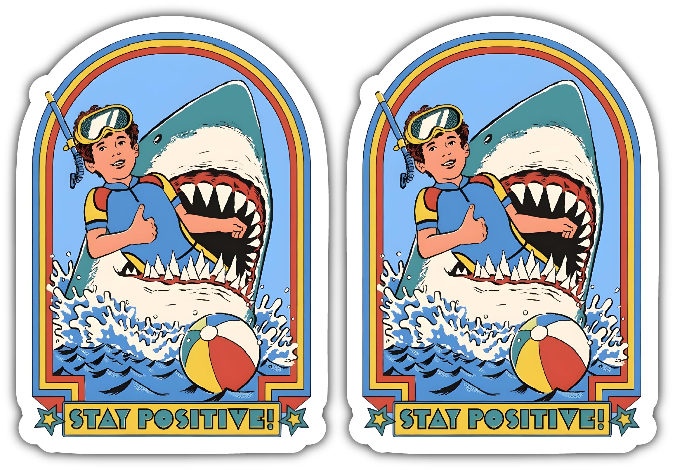 Photo 1 of (Pack of 2) Stay Positive Sign Funny Design Car Bumper Sticker, Weather Resistant Vinyl Decal for car, Laptop, Window, Tank