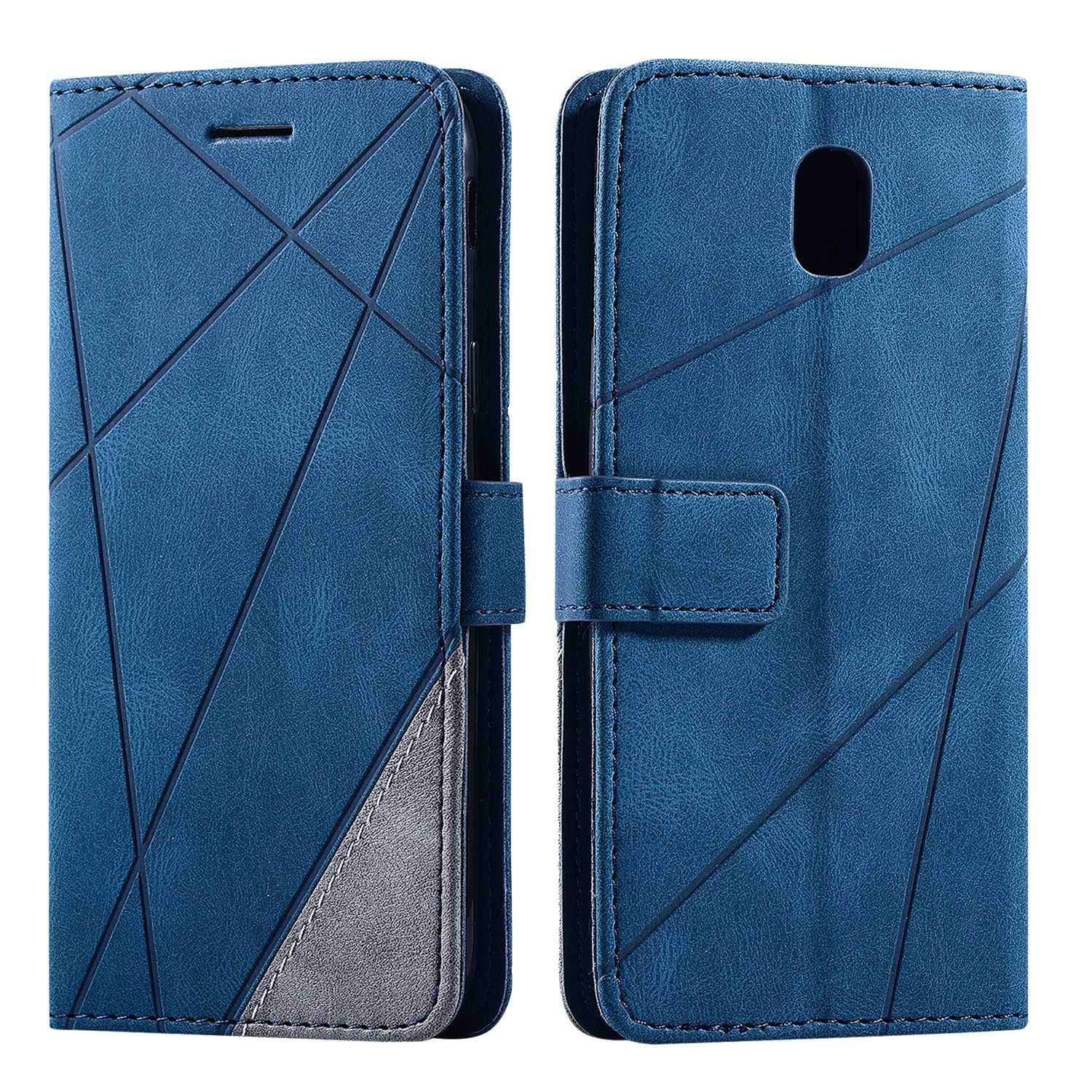 SONWO Case for Galaxy J5 2017 Case, Premium Leather Flip Wallet Case Magnetic Closure Card Slots Kickstand Phone Case for Samsung Galaxy J5 2017, Blue
