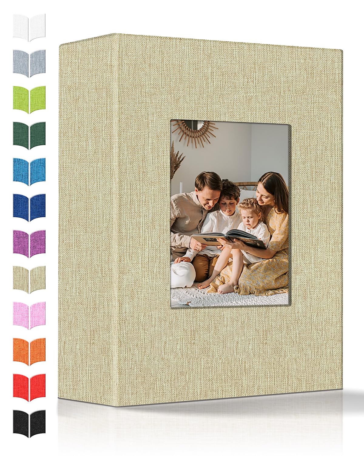 Photo 1 of Artfeel Photo Album 4x6 with 100 Pockets,Slip-in Picture Albums,Linen Cover Memory Book with Front Window,White Page Vertical Photo Book for Wedding,Family,Anniversare,Baby,Vacation