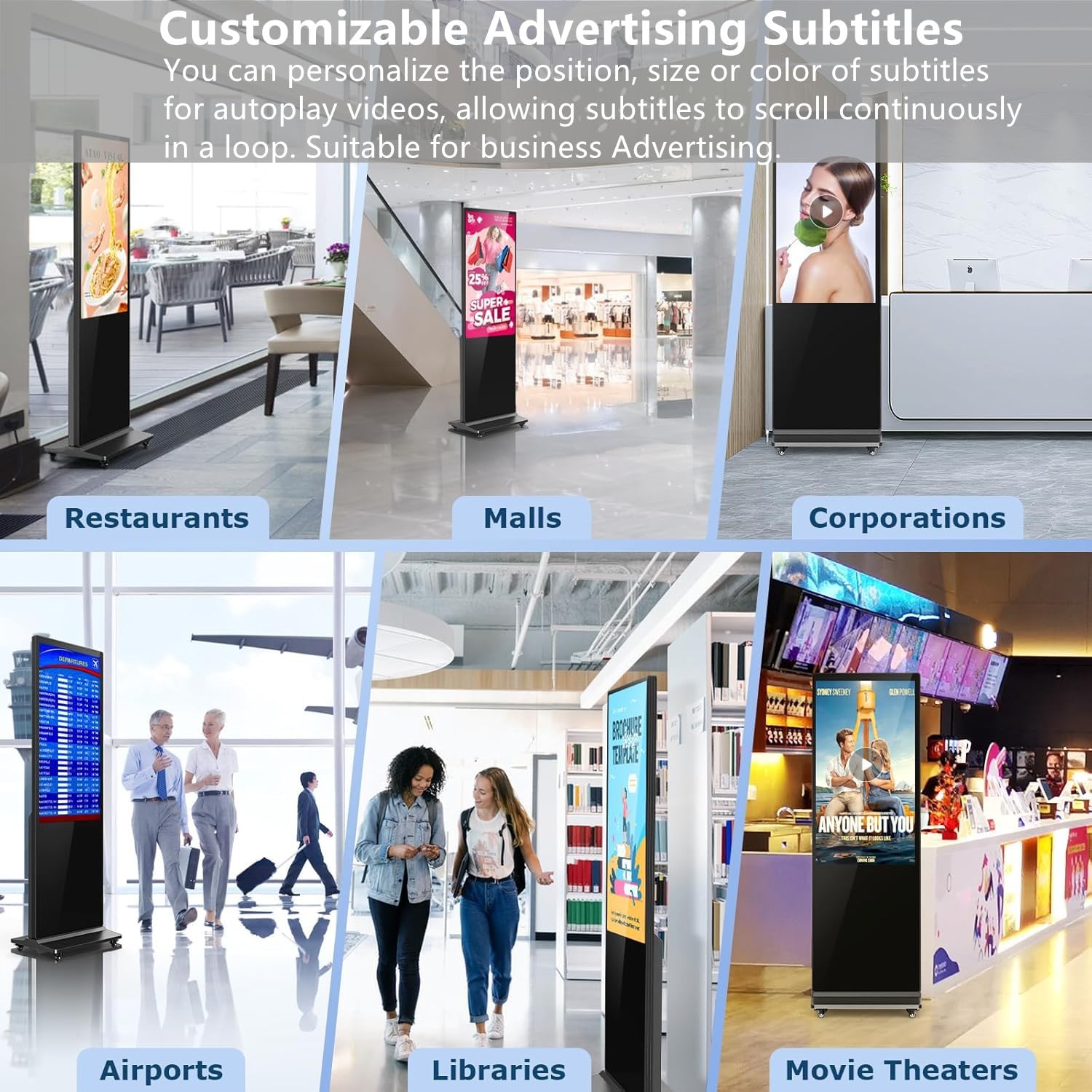 4K Digital Media Player, TV MP4 Video Player with HDMI/Optical/AV Output, Digital Signage Mini HD Media Players for USB Drive/Micro SD Card, Auto Playback, H.265/HEVC