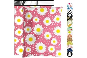 Jowlroel Poly Mailer 10x13 Inch 100 Pcs, Waterproof and Tear-Resistant Shipping Bags for Clothing, Cute Mailing Bags with Self-Seal, Daisy Printed Packaging Bags for Small Business