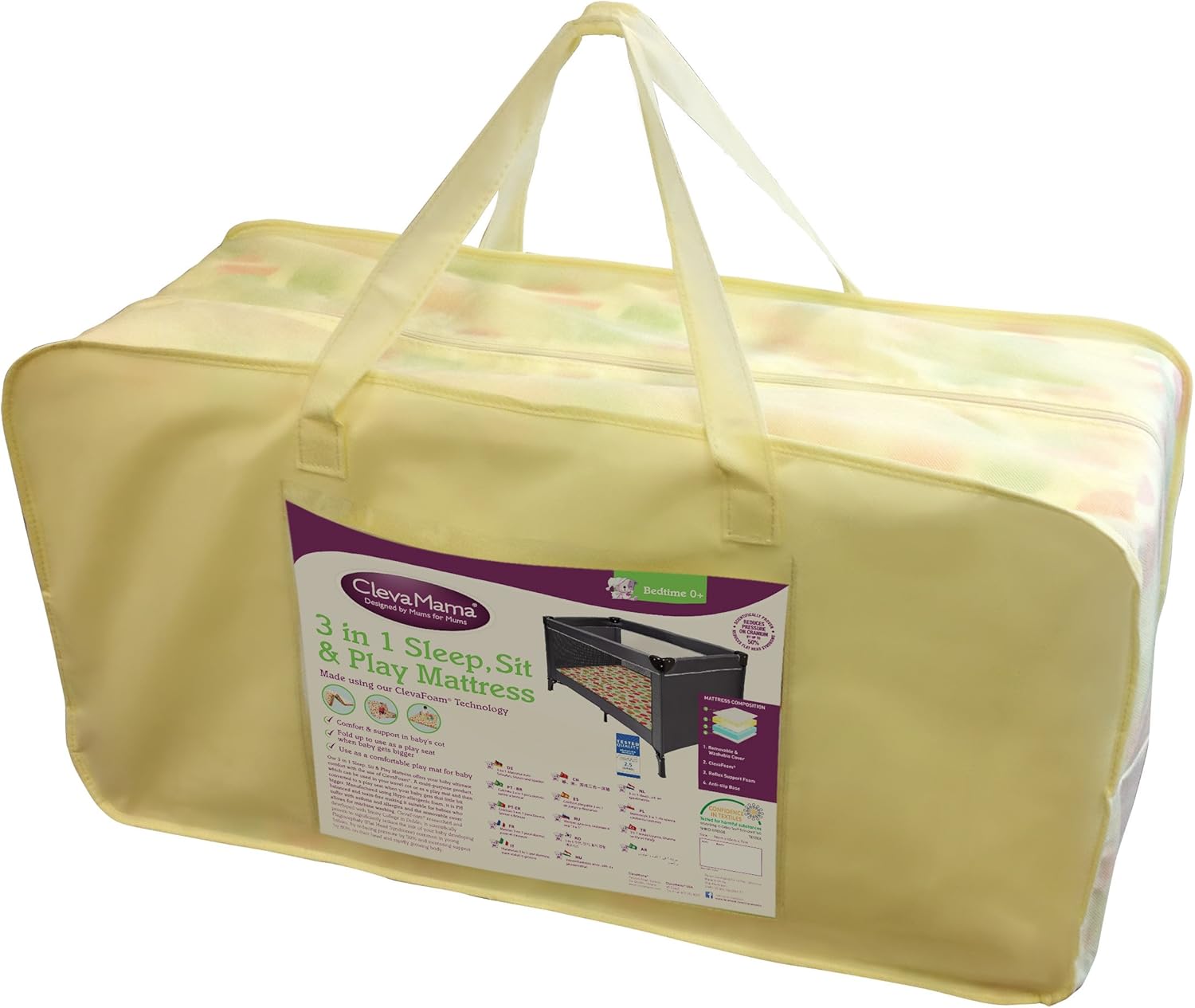 clevamama foldable travel cot mattress
