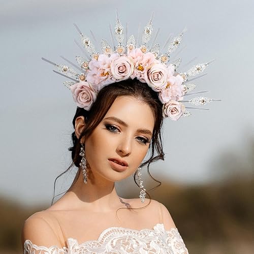 COSUCOS Renfaire Rose Halo Crown - Handmade Fantasy Sun  display picture 3