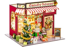 Christmas Town Street Theme Set, Christmas Scene LED Lighted Miniature Houses Town Christmas Village Houses Gift, Desktop Dec