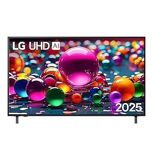 LG webOS UHD AI UA75 TV 55 pollici, Smart TV 4K Ultra HD, Processore α7 Gen8, webOS con AI, Filmmaker mode, HDR10, Gaming con VRR 4K@60Hz, Game Optimizer, Wi-Fi, 55UA75006LA 2025