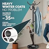 CASARIA Elegant Coat Rack with Marble Base 14 Rotatable Hangers 175cm Black view 6