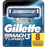 Gillette Mach3 Turbo Razor Blades for Men, Pack of 8