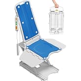 PPOLB Electric Chair Lift - Floor Lift for Elderly Falls, Support Up to 308 LB, IPX8 Waterproof Bath Lift, Foldable &amp; Wireless Rechargeable Design, Quick-Rise Assist for Disabled