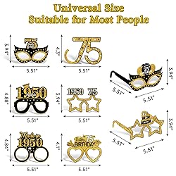 Turypaty 24Pcs 1950 75th Birthday Paper Glasses