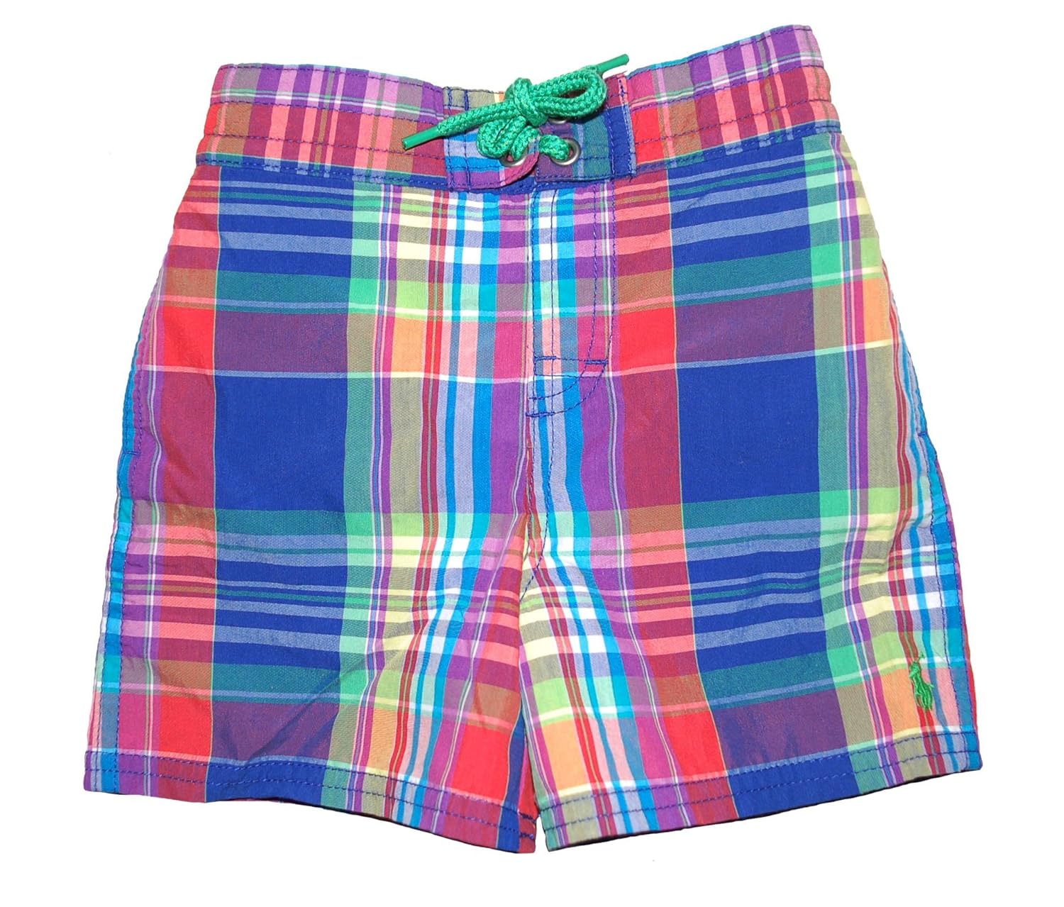 Ralph Lauren Polo Baby Boys Plaid Swim Trunks Shorts (12