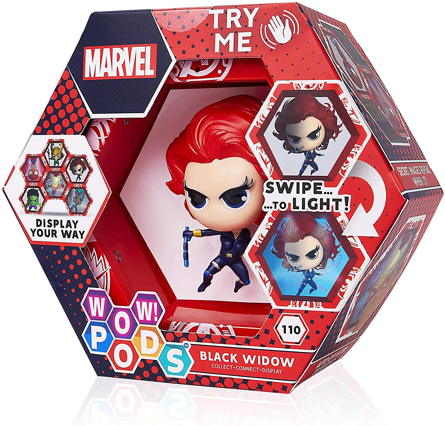 WOW! PODS Avengers - Black Widow | Official Marvel Superhero Light-Up Bobble-Head Figure | Collectable Toy | Number 110 in Collection โ image 1