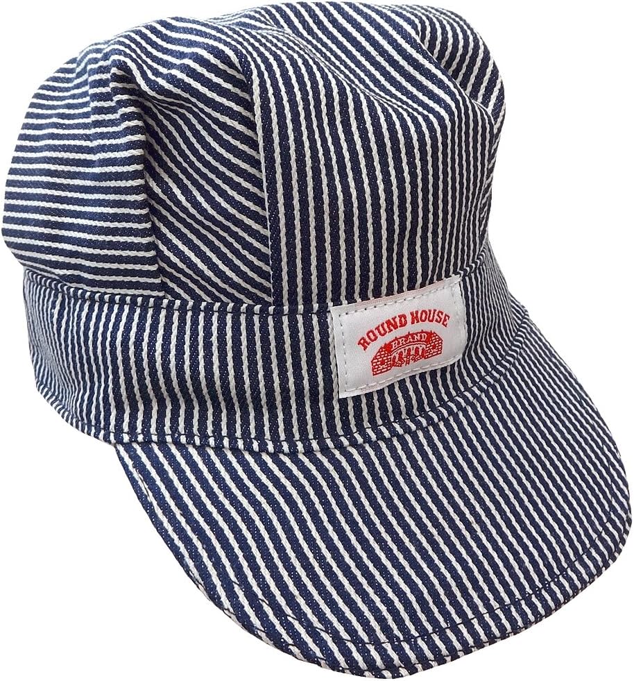 Round House Train Conductor Hickory Striped Engineer Hat - Adult - Made in USA