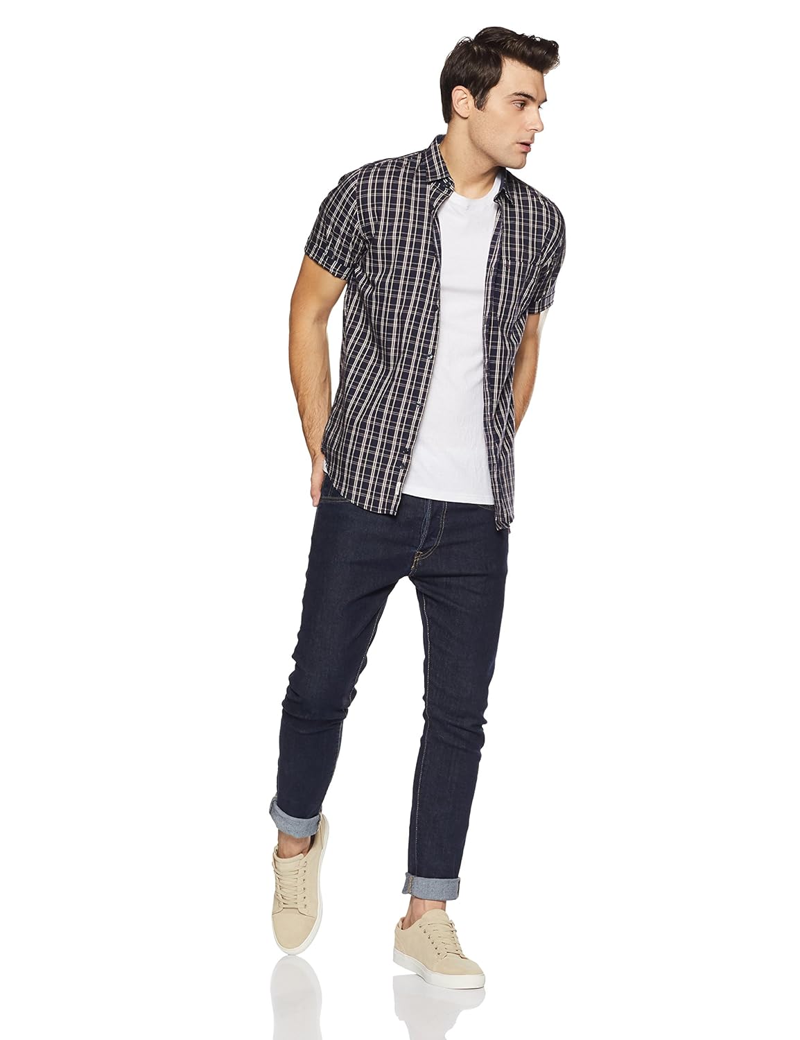 peter england men's solid slim fit polo