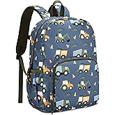 Kids Backpack Boys, ChaseChic Cute School Bookbag with Security Reflective Strips, Lightweight Toddler Rucksack with Bottler Holder, Construction Cars