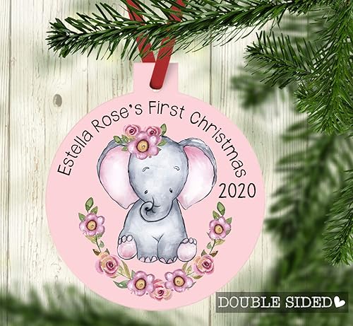baby elephant christmas ornament