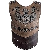 HiiFeuer Viking Faux Leather Embossed Chest Armor, Retro Medieval Knight Leather Armor for LARP/Cosplay