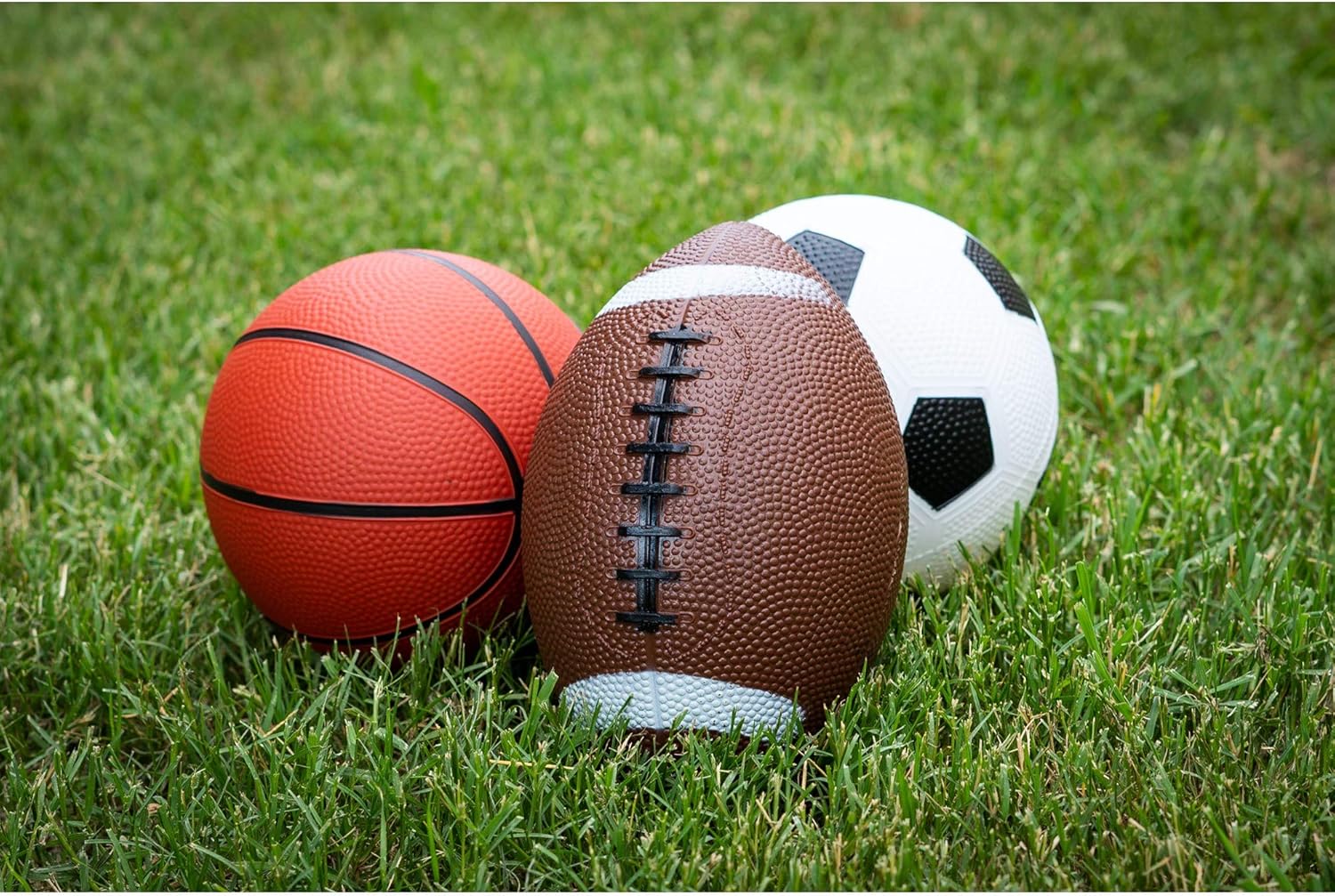 Toysmith Get Outside GO! Pro-Ball Set, Pack of 3 (5-inch soccer ball,6.5-inch football and 5-inch basketball): Toys & Games
