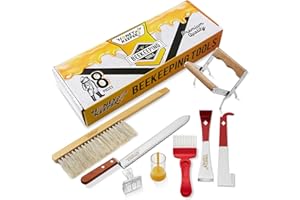 Honey Keeper 8-Piece Beekeeping Tool Kit - Essential Starter Supplies for Beginner Beekeepers